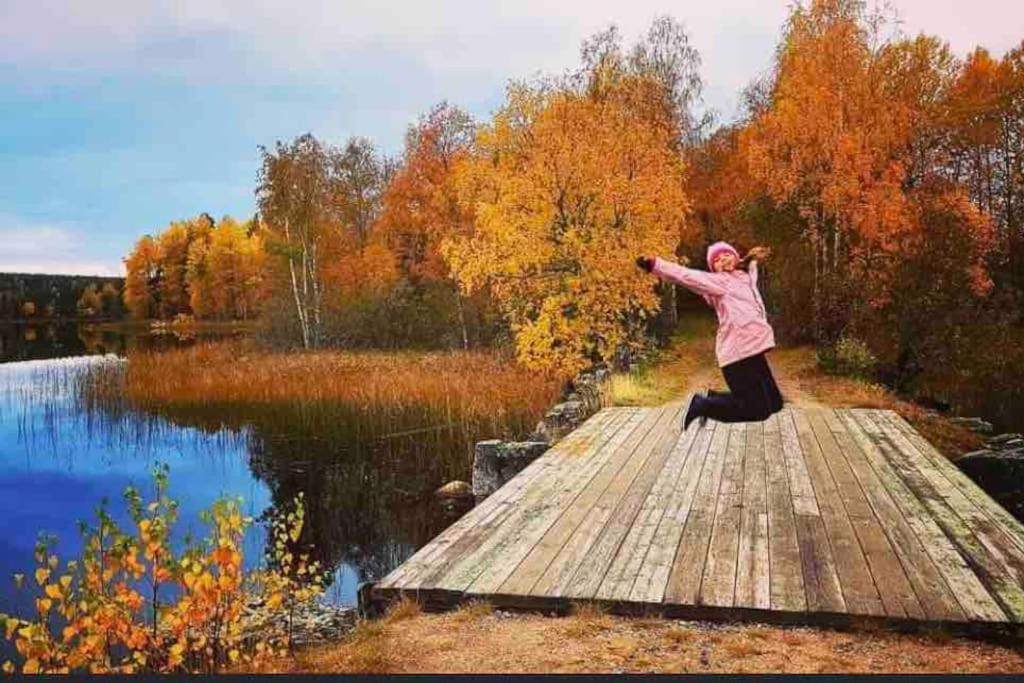 Egen Stuga Och Vedeldad Bastu Linghed Extérieur photo